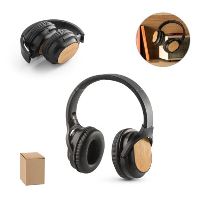 GOULD. Foldable wireless headphones with 4h battery life in bamboo and ABS